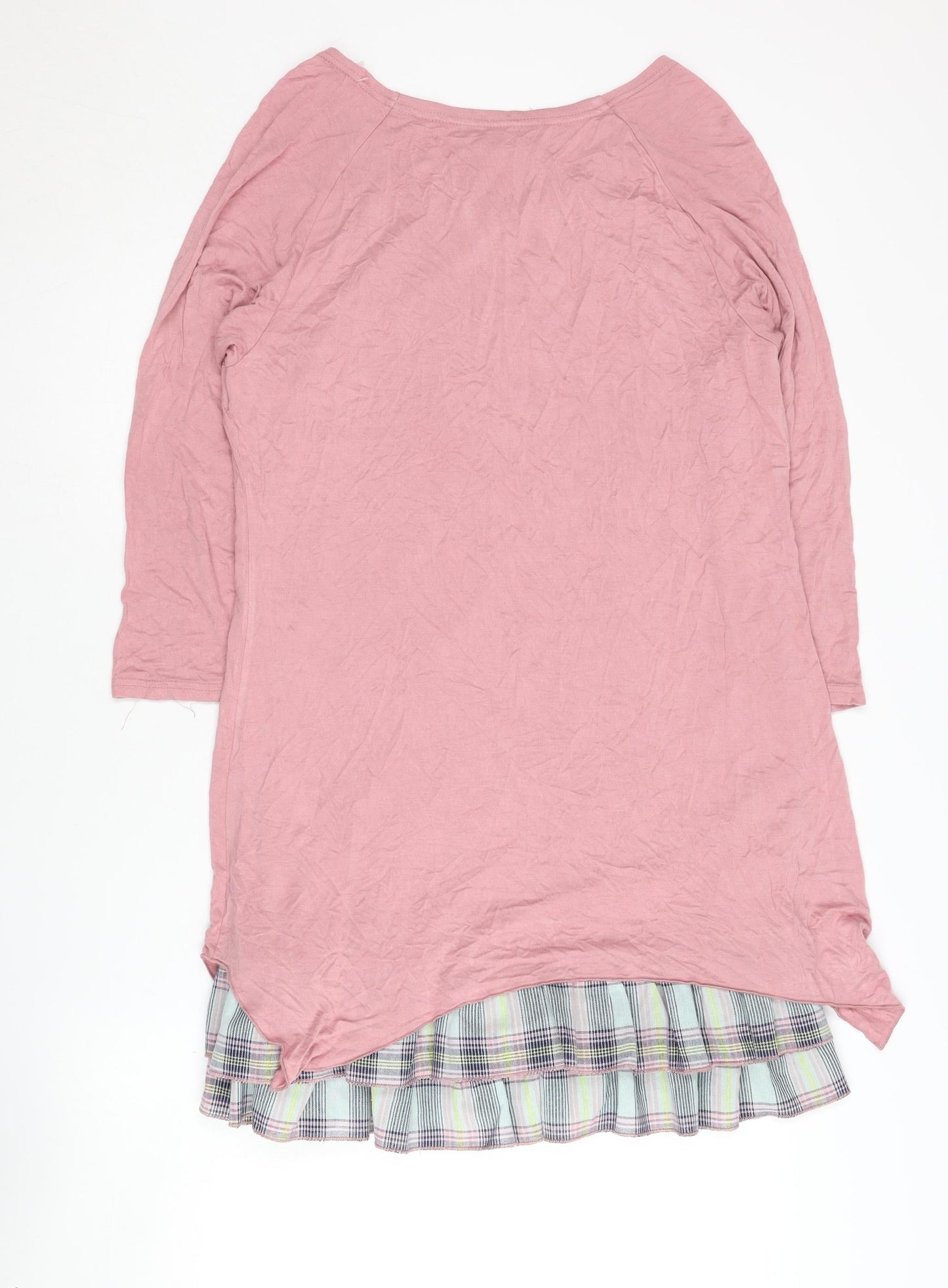 Joe Browns Women's Pink 3/4 Sleeve Plaid Dress