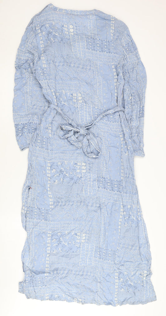 White Stuff Women's Blue Floral Dress - Size S