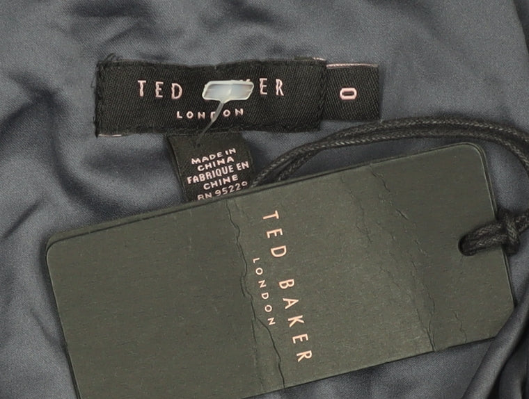 Ted Baker Women's Blue Silk Maxi Dress, Size 4, Elegant Party