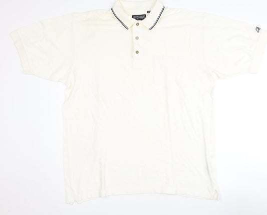 Reebok Golf Men's White Polo Shirt, Medium, Cotton