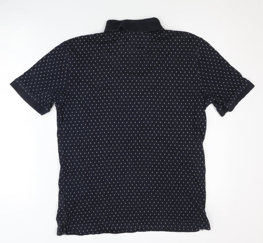 Paul Costelloe Men's Black Geometric Polo S