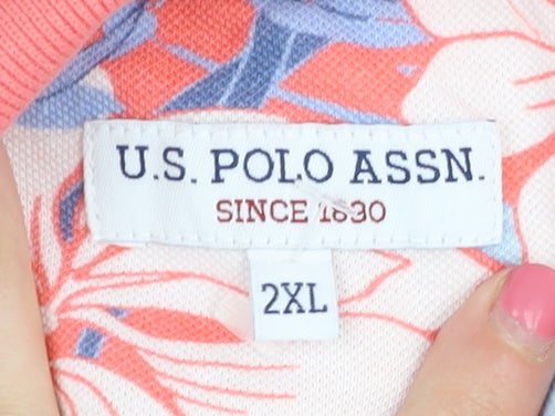 U.S. Polo Assn. Women's Pink 2XL Polo Shirt