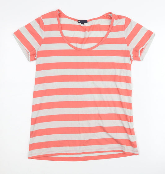 Gap Women's Multicoloured Striped T-Shirt - Medium