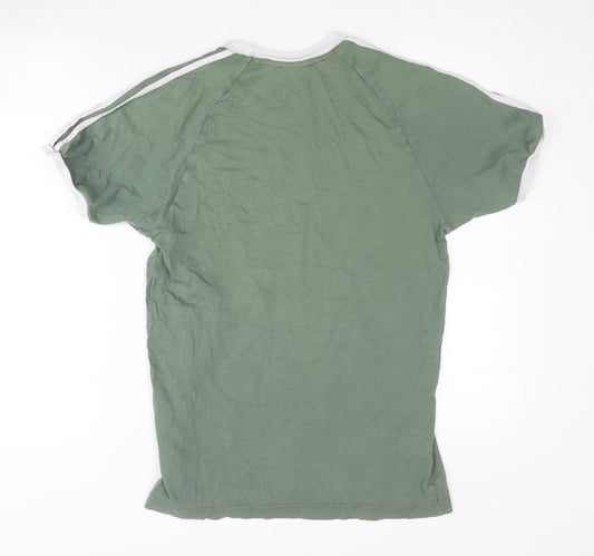 Adidas Men's Green S Cotton T-Shirt Logo Design