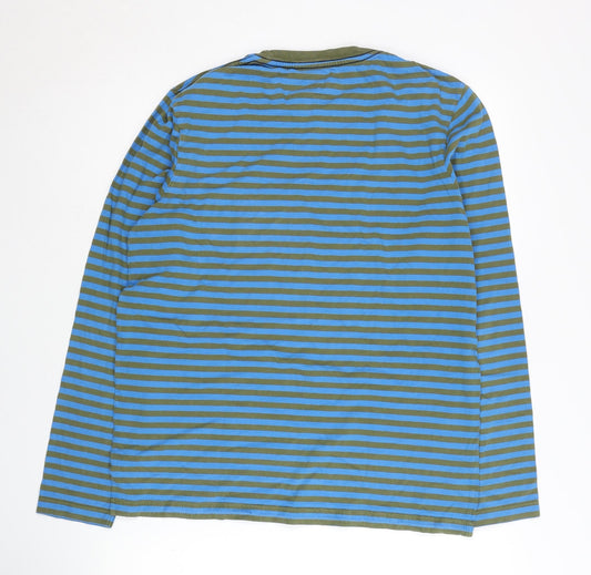 Boden Men's Blue Striped Crew Neck T-Shirt, Size S