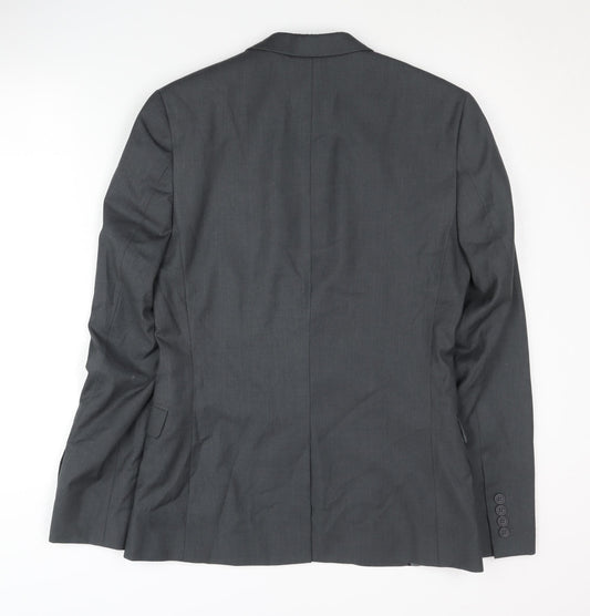 Topman Men's Grey Blazer, Size 36 Regular Fit