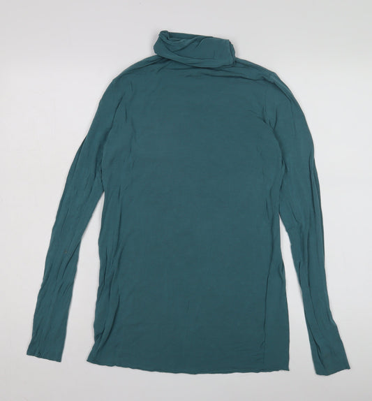 Jackpot Women's Green Roll Neck Top - Size L, Regular Fit
