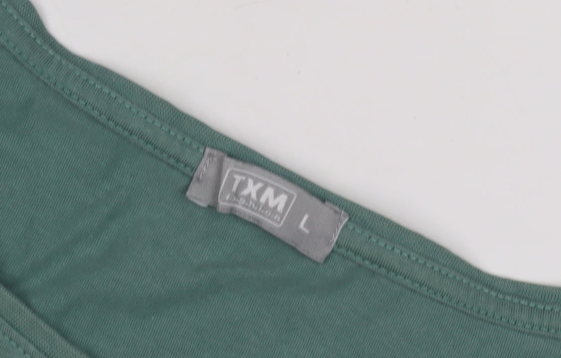 TXM Women's Green Embroidered T-Shirt L Casual