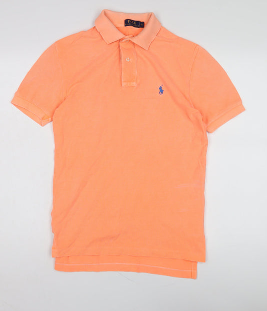 Ralph Lauren Orange Men's XS Polo Shirt, Short Sleeve Knit