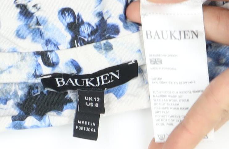 BAUKJEN Women's Blue Floral Top Size 12