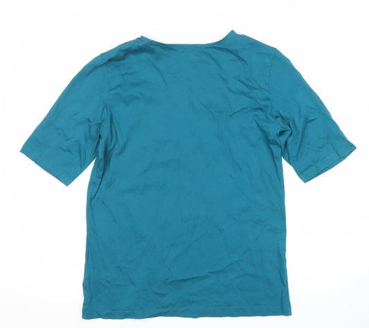 Lands' End Women's Blue V-Neck T-Shirt, Size S