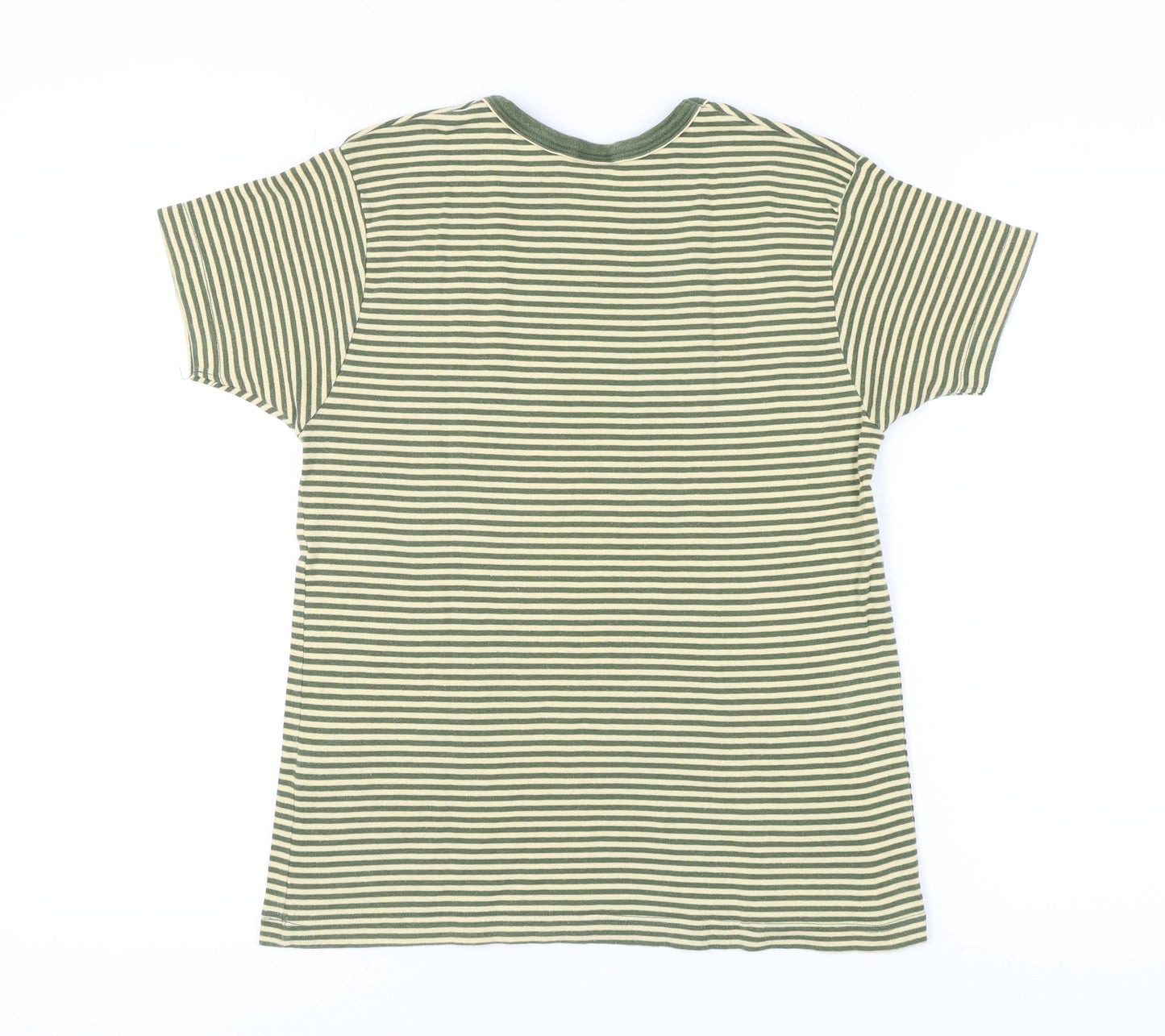 Racing Green Women's Green Striped T-Shirt Size 16