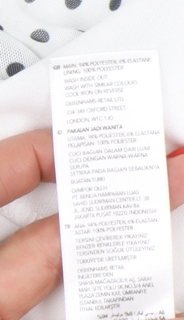 Red Herring Women's White Polka Dot Pleated Skirt Size 10