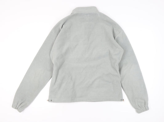 SIARR Grey Fleece Zip Sweatshirt, Unisex Medium