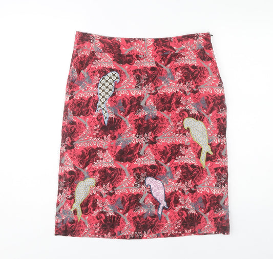 White Stuff Women’s Multicoloured Animal Print Skirt, Size 10