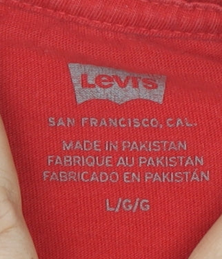 Levi's Red Crew Neck T-Shirt, Unisex Adult L