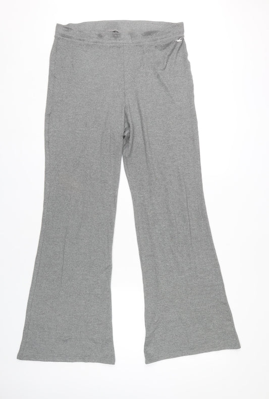 Hollister Women's Grey Flared Trousers XL Tall