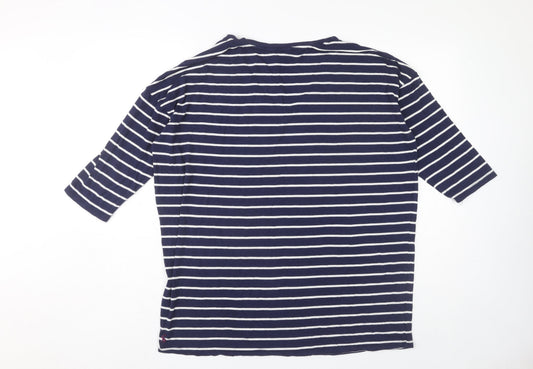 Womens UK Size 12 Joules Blue Viscose Blend T-Shirt