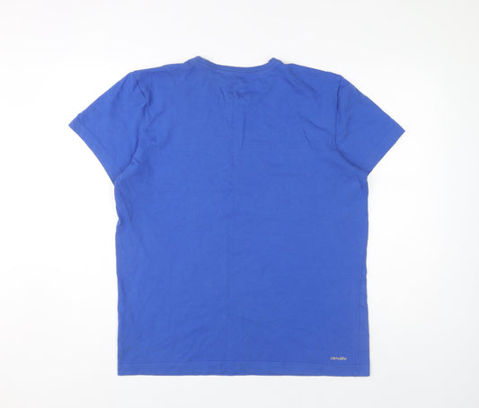 Adidas Men's Blue Graphic Print T-Shirt Size M