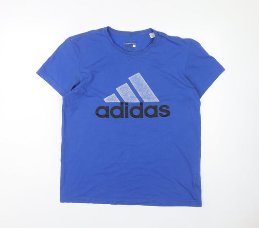Mens UK Size M adidas Blue Cotton Blend T-Shirt