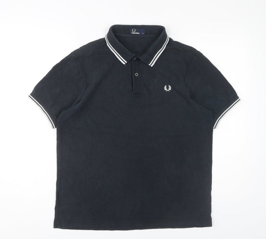 Fred Perry Men's Black Polo Shirt M Short Sleeve