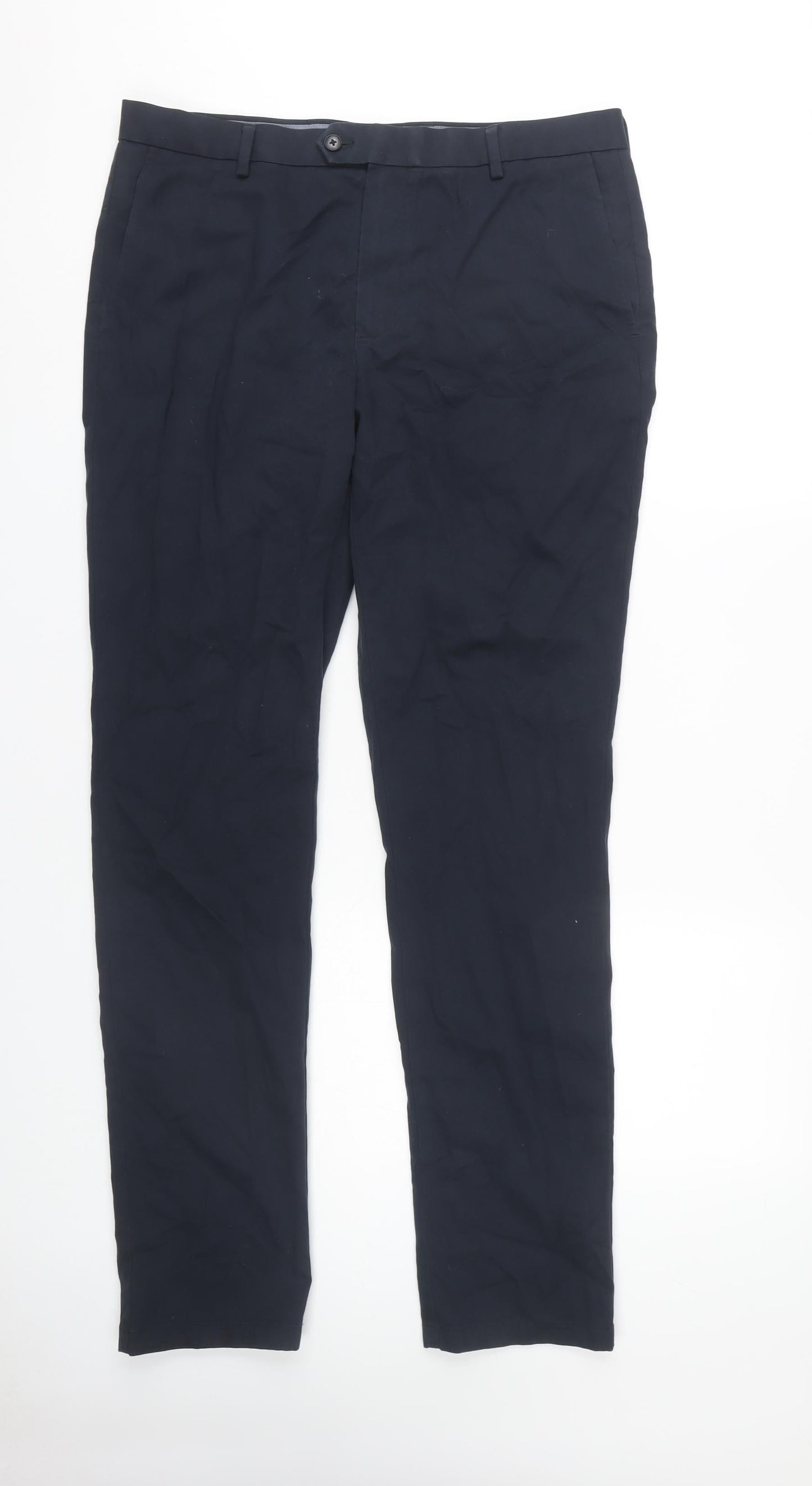 Charles Tyrwhitt Men's Blue Dress Pants, Extra-Slim, 34W
