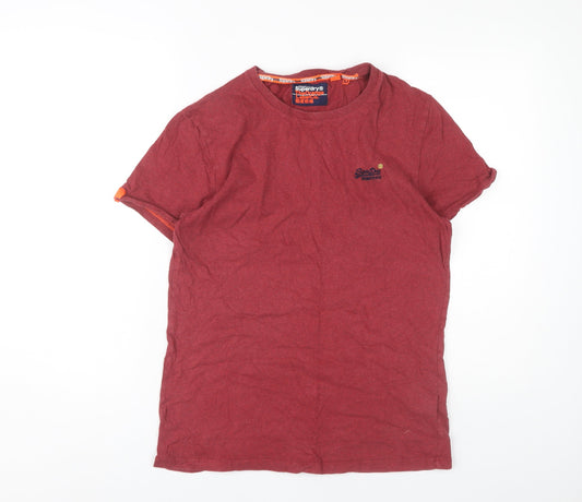 Mens UK Size M Superdry Red Cotton T-Shirt