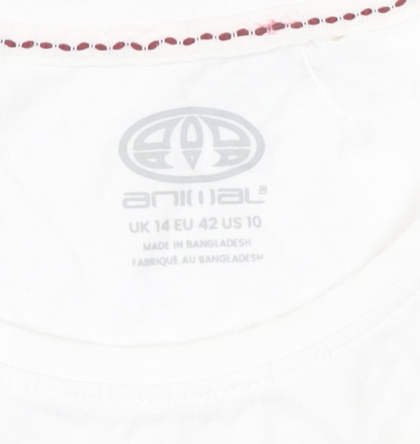 Animal Women's White T-Shirt - Size 14
