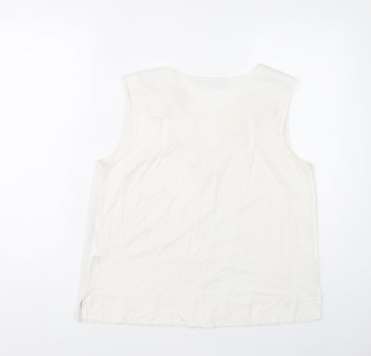 French Connection Women’s Ivory Sleeveless Blouse L