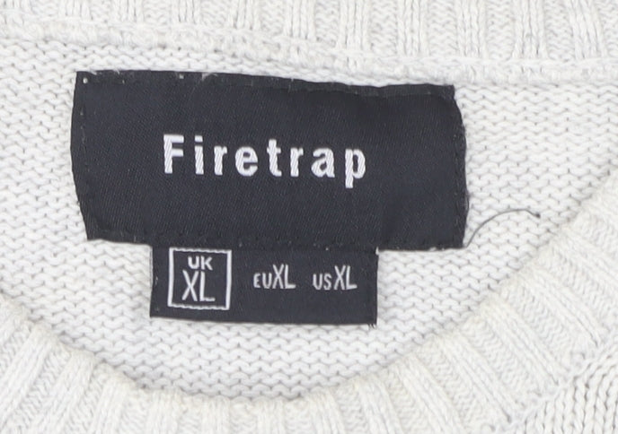 Firetrap Men's White XL Pullover Jumper