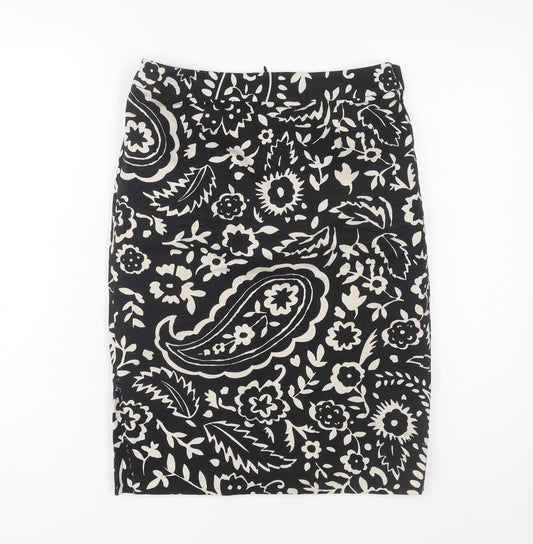 Boden Women's Black Floral Pencil Skirt Size 10