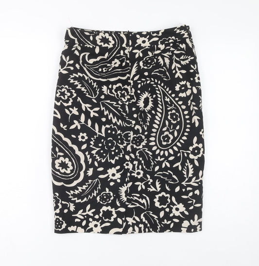 Boden Women's Black Floral Pencil Skirt Size 10