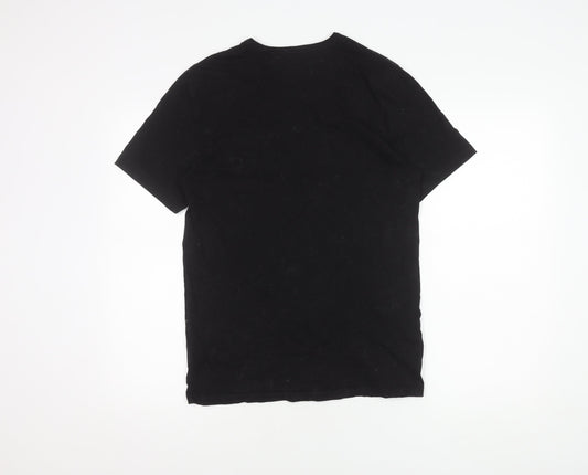 Hugo Boss Men's Black Cotton T-Shirt - M, Logo Accented