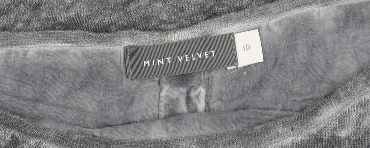 Womens UK Size 10 Mint Velvet Grey Cotton Blend Blouse
