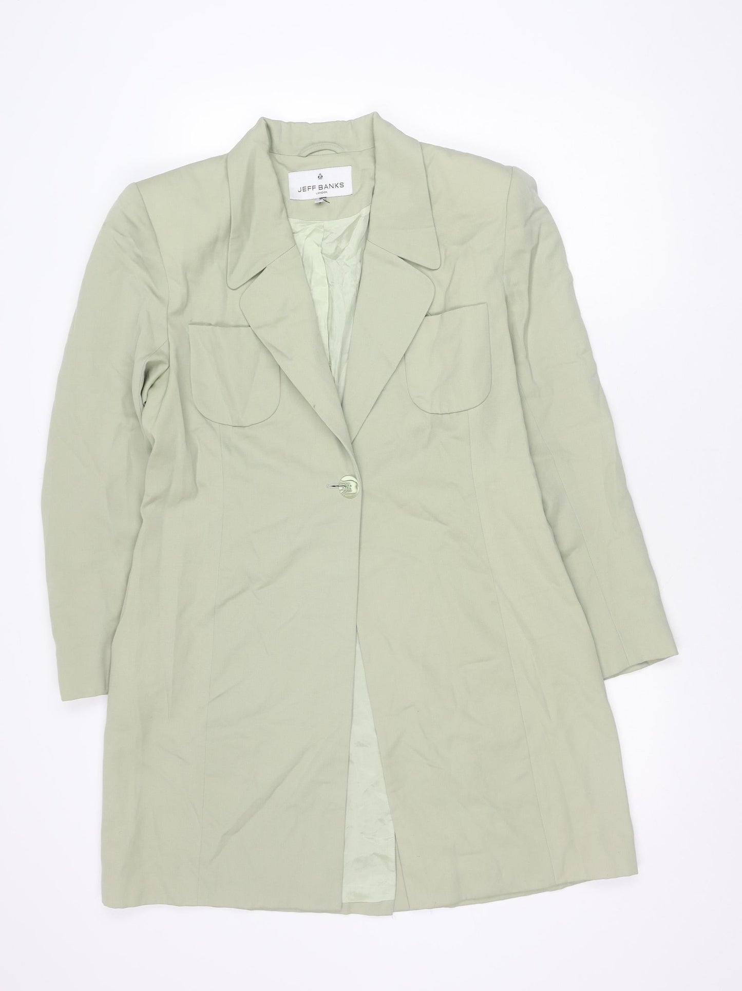 Jeff Banks Women's Green Blazer Wool Size 12