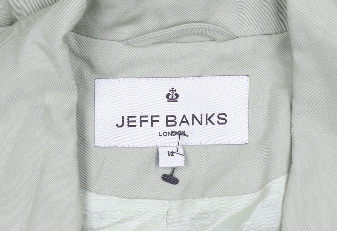 Jeff Banks Women's Green Blazer Wool Size 12