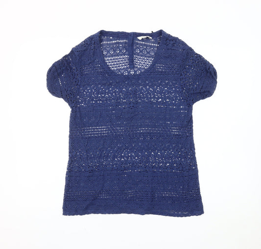 Womens UK Size 12 FatFace Blue Cotton Blouse