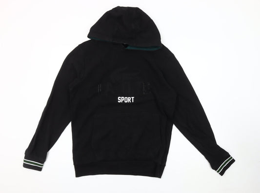 Lacoste Men's Black Pullover Hoodie, Size L, Sports Style