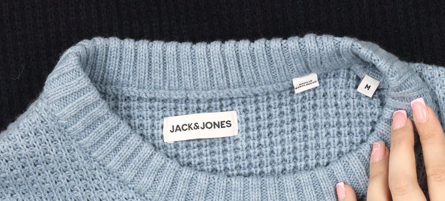 Jack & Jones Men's Blue Striped Pullover Jumper M