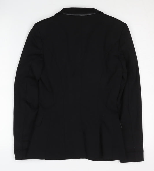 H&M Women's Black Blazer, Size 6, One-Button Single-Breasted