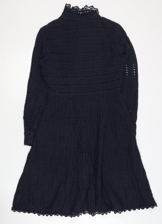 Boden Women's Blue Lace Long Sleeve Dress Size 8