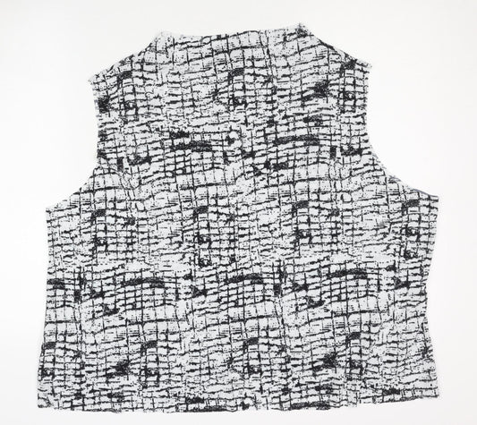 Topshop Women's Geometric Black Sleeveless Top Size 14