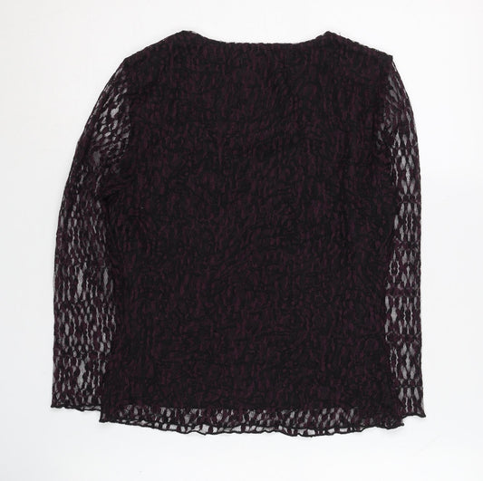 Precis Women’s Black Lace Blouse Small 3/4 Sleeves