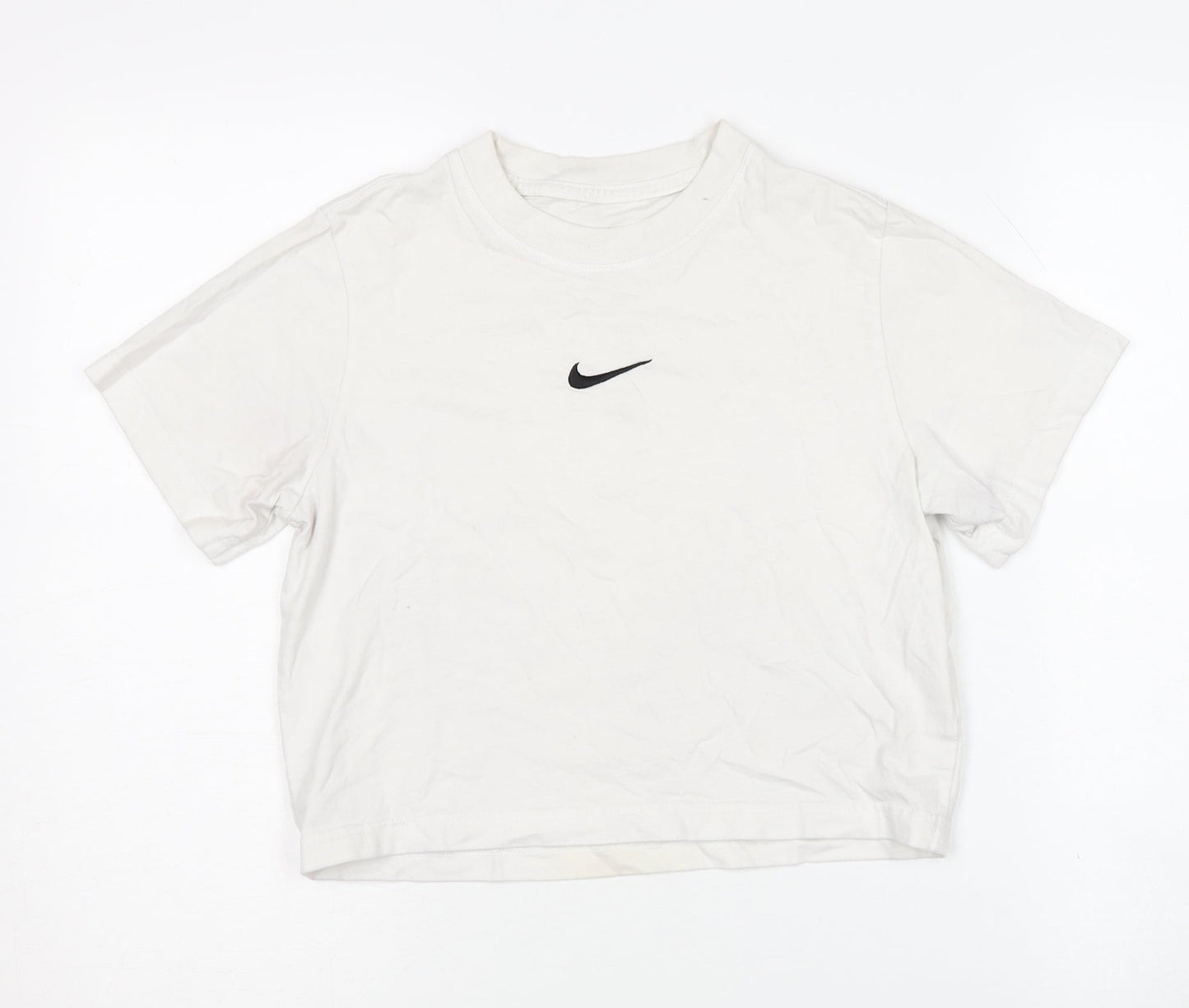 Nike Women's White T-Shirt - Size S, Relaxed Fit