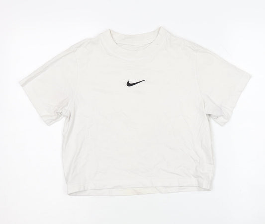 Nike Women's White T-Shirt - Size S, Relaxed Fit