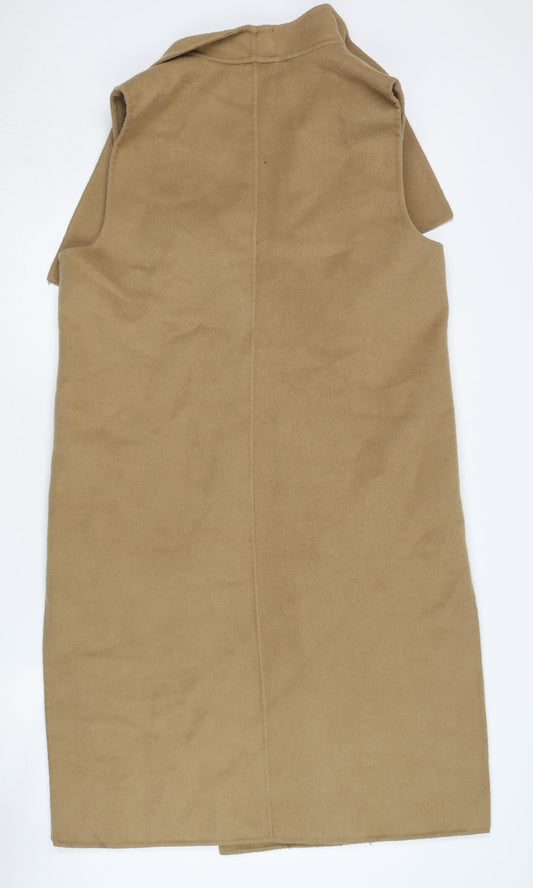 Michael Kors Women's Beige Wool Waistcoat, Size L, Casual Open