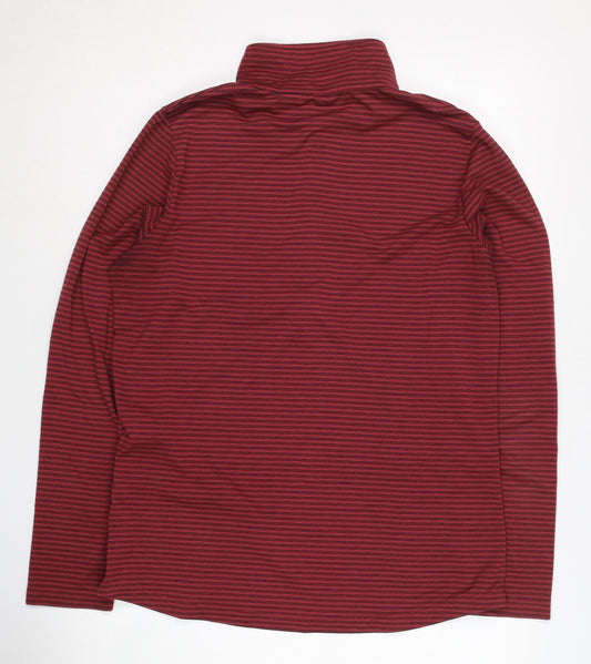 Rohan Women's Red Striped High Neck Sweatshirt Size 12