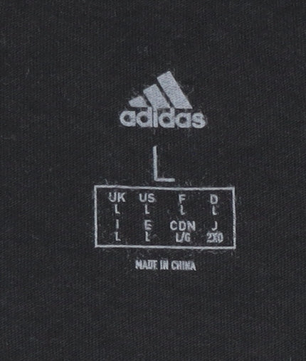 Adidas Men's Black Graphic T-Shirt, Size L, Sporty Style