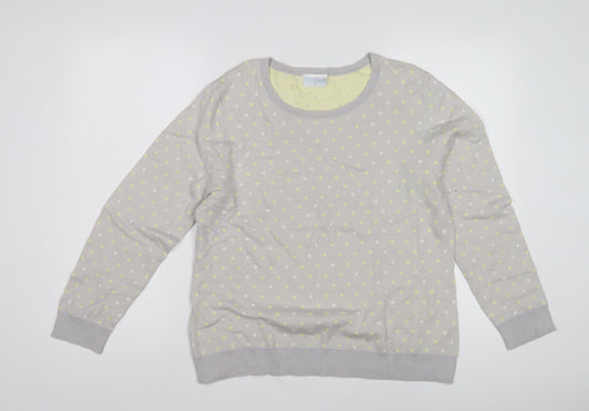 Cotswold Collections Women’s Grey Polka Dot Pullover Jumper - Medium