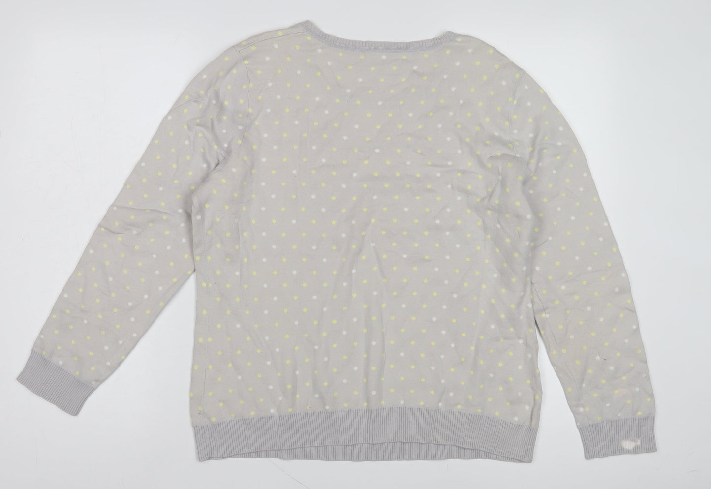 Cotswold Collections Women’s Grey Polka Dot Pullover Jumper - Medium